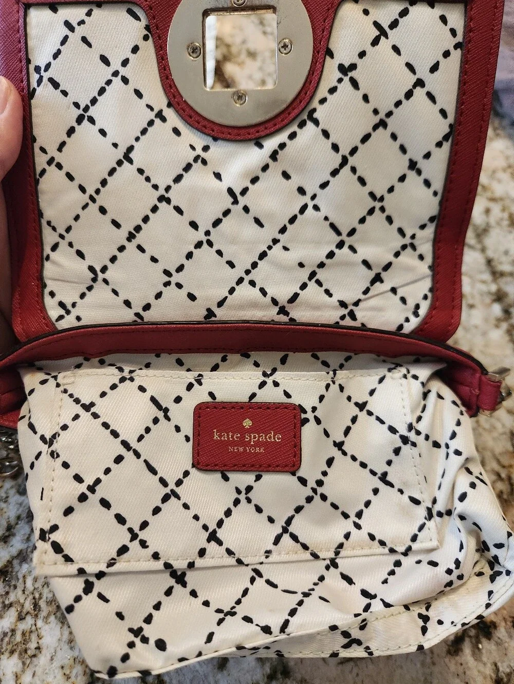 Kate Spade New York Newbury Lane Sally Crossbody Red, Saffiano Leather EUC Purse